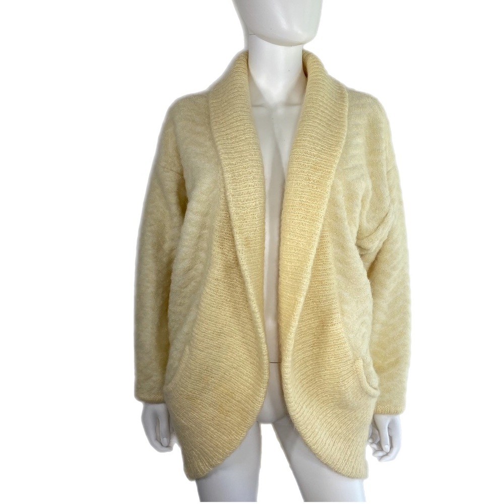 Sideffects 80’s Vintage Mohair Wool Shawl Collar Drop Shoulder Cardigan